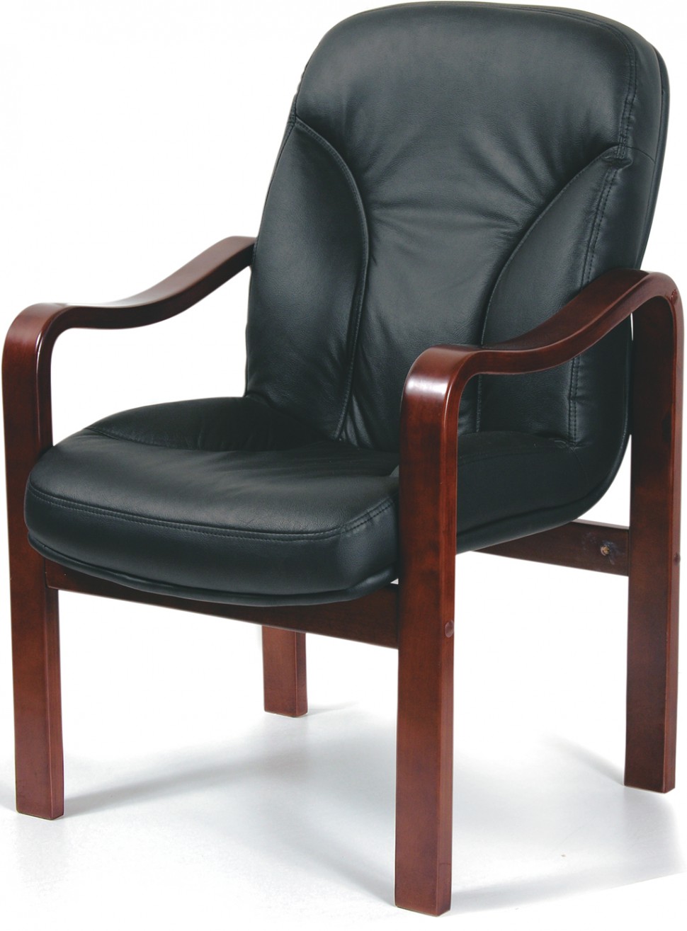 кресло для приемных и переговорных ch 659 экокожа черное матовое