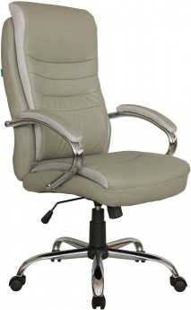 Кресло руководителя RIVA CHAIR RCH 9131, бежевая экокожа / серая сетчатая ткань