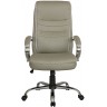 Кресло руководителя RIVA CHAIR RCH 9131, бежевая экокожа / серая сетчатая ткань