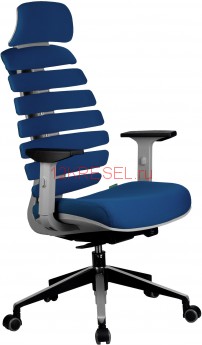Кресло RIVA CHAIR RCH Shark, светло-серый пластик / синяя ткань (26-21)