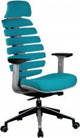 Кресло RIVA CHAIR RCH Shark, светло-серый пластик / лазурная ткань (26-30)