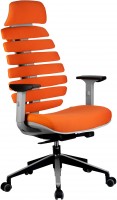 Кресло RIVA CHAIR RCH Shark, светло-серый пластик / оранжевая ткань (26-29)