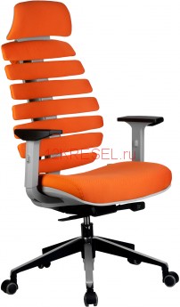Кресло RIVA CHAIR RCH Shark, светло-серый пластик / оранжевая ткань (26-29)