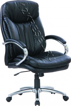 Кресло руководителя EChair CS-861E/CH-6, черная экокожа премиум