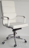 Кресло руководителя RT-08AQ (аналог Eames, CHAIRMAN 750), белая экокожа