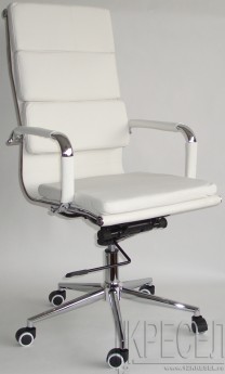 Кресло руководителя RT-08AQ (аналог Eames, CHAIRMAN 750), белая экокожа