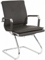 Кресло посетителя RT-07S, черная экокожа