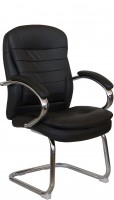 Кресло посетителя RIVA CHAIR RCH 9024-4, черная экокожа