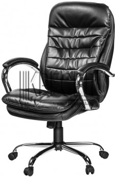 Кресло руководителя EChair-515 RT, черная рециклированная кожа