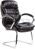 Кресло посетителя EChair-515 VR, черная рециклированная кожа