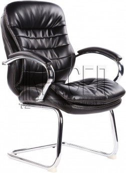 Кресло посетителя EChair-515 VR, черная рециклированная кожа