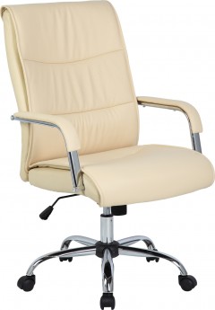Кресло руководителя EChair-509 TPU, бежевая экокожа с перф. вставками