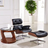 Кресло EAMES LOUNGE CHAIR и оттоманка EAMES LOUNGE CHAIR чёрные
