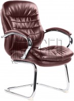 Кресло посетителя EChair-515 VR, коричневая рециклированная кожа