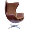 Дизайнерское кресло EGG CHAIR (реплика Egg Chair Arne Jacobsen Style), коричневая экокожа