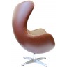 Дизайнерское кресло EGG CHAIR (реплика Egg Chair Arne Jacobsen Style), коричневая экокожа
