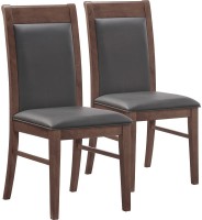 Стул EChair-424 KR (2 шт.), черная рецикл. кожа / дерево темный орех