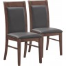 Стул EChair-424 KR (2 шт.), черная рецикл. кожа / дерево темный орех