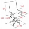 Кресло руководителя EChair-403, черная кожа / дерево темный орех