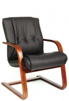 Кресло посетителя CHAIRMAN 653V, черная кожа