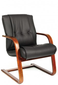 Кресло посетителя CHAIRMAN 653V, черная кожа