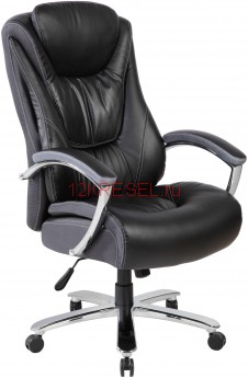 Кресло руководителя RIVA CHAIR RCH 9373, черная экокожа с перфорацией / сетчатая ткань, нагрузка до 250 кг