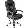 Кресло руководителя RIVA CHAIR RCH 9373, черная экокожа с перфорацией / сетчатая ткань, нагрузка до 250 кг
