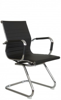 Кресло посетителя RIVA CHAIR RCH 6002-3, черная экокожа
