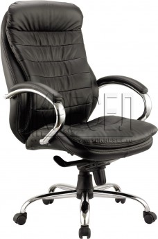 Кресло руководителя EChair-515 ML, черная кожа