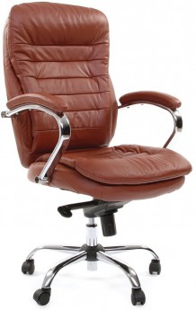 Кресло руководителя EChair-515 ML, коричневая кожа