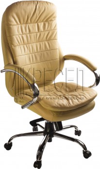 Кресло руководителя EChair-515 ML, бежевая кожа