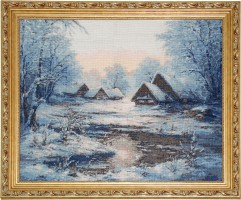 Настенное панно "Зимушка", ручная вышивка