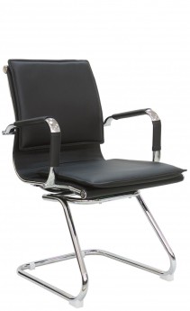 Кресло посетителя RIVA CHAIR RCH 6003-3, черная экокожа