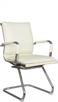 Кресло посетителя RIVA CHAIR RCH 6003-3, светло-бежевая экокожа