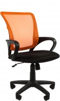 Офисное кресло CHAIRMAN 969-black оранжевая спинка-сетка / черная ткань (TW-66/TW-11)