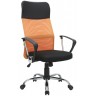 Кресло руководителя RIVA CHAIR RCH 8074, оранжевая сетка + черная экокожа / ткань