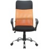 Кресло руководителя RIVA CHAIR RCH 8074, оранжевая сетка + черная экокожа / ткань