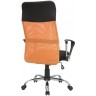 Кресло руководителя RIVA CHAIR RCH 8074, оранжевая сетка + черная экокожа / ткань