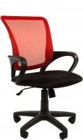 Офисное кресло CHAIRMAN 969-black красная спинка-сетка / черная ткань (TW-69/TW-11)