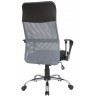 Кресло руководителя RIVA CHAIR RCH 8074, серая сетка + черная экокожа / ткань