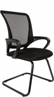 Кресло посетителя CHAIRMAN 969V черная спинка-сетка / ткань (TW-01/TW-11)