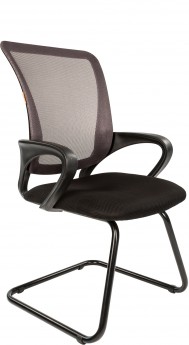 Кресло посетителя CHAIRMAN 969V серая спинка-сетка / ткань (TW-04/TW-11)