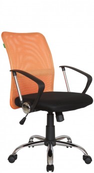 Офисное кресло RIVA CHAIR RCH 8075, оранжевая сетка / черная ткань