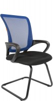 Кресло посетителя CHAIRMAN 969V синяя спинка-сетка / ткань (TW-05/TW-11)