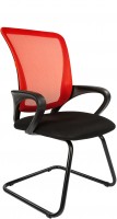 Кресло посетителя CHAIRMAN 969V красная спинка-сетка / ткань (TW-69/TW-11)