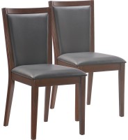 Стул EChair-423 KPU (2 шт.), черная экокожа / дерево темный орех