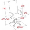 Кресло руководителя EChair-545 ML, черная кожа, нагрузка до 200 кг