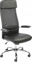 Кресло руководителя EChair-507 TPU, черная сетка / экокожа